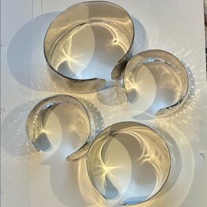 Silver Cuff Bracelets,  Set of 4